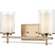 Huderson 2 Light 16 inch Modern Gold Vanity Light Wall Light